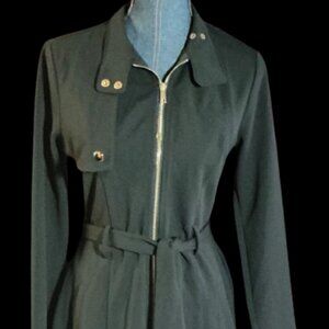 BLACK COAT SWING DRESS - Gold Accents